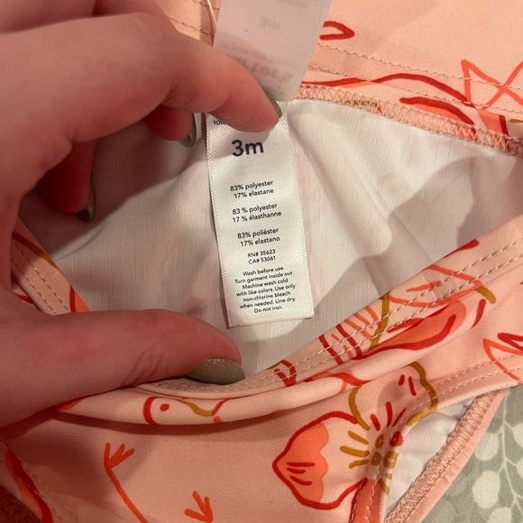 New Carter’s Baby Girl Pink Flamingo Swimsuit- Rash Guard and Bottoms - Size 3m - Picture 5 of 6